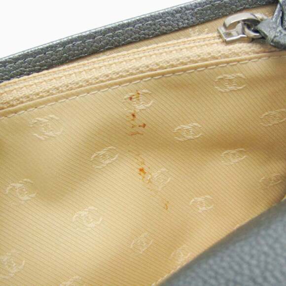 CHANEL Authentic Silver Leather Wallet